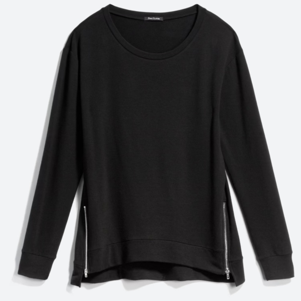 Black zipper side knit top
